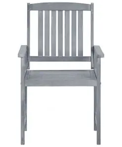 vidaXL Garden Chairs 2 pcs Grey Solid Acacia Wood