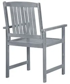 vidaXL Garden Chairs 2 pcs Grey Solid Acacia Wood