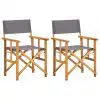 vidaXL Director’s Chairs 2 pcs Solid Acacia Wood
