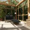 vidaXL 2 Piece Garden Lounge Set with Cushions Poly Rattan Grey