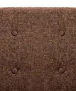 vidaXL Dining Chairs 4 pcs Brown Fabric and Solid Oak Wood