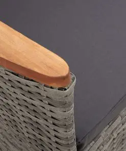 vidaXL Reclining Garden Chairs 2 pcs with Cushions Poly Rattan Grey