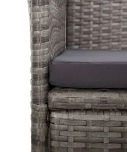 vidaXL Reclining Garden Chairs 2 pcs with Cushions Poly Rattan Grey