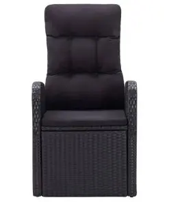 vidaXL 9 Piece Outdoor Dining Set Poly Rattan Acacia Wood Black