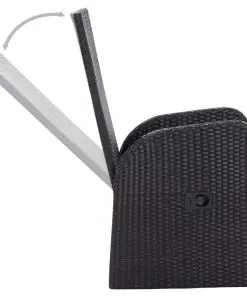 vidaXL 9 Piece Outdoor Dining Set Poly Rattan Acacia Wood Black