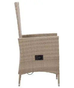vidaXL Outdoor Chairs 2 pcs with Cushions Poly Rattan Beige