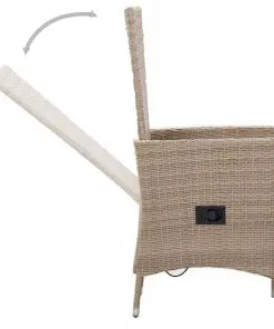 vidaXL Outdoor Chairs 2 pcs with Cushions Poly Rattan Beige