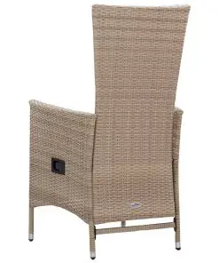 vidaXL Outdoor Chairs 2 pcs with Cushions Poly Rattan Beige