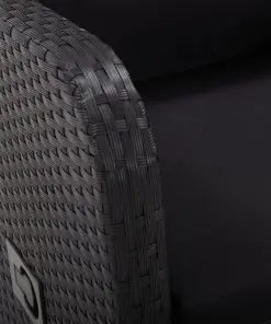 vidaXL Reclining Garden Chairs 2 pcs with Cushions Poly Rattan Black