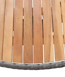 vidaXL 9 Piece Outdoor Dining Set Poly Rattan Acacia Wood Grey