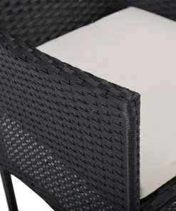 vidaXL Garden Dining Chairs 2pcs Poly Rattan Black