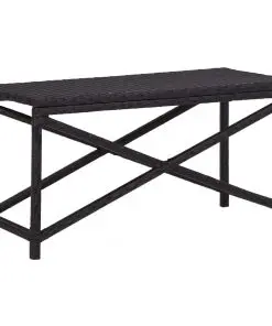 vidaXL Garden Bench 80 cm Poly Rattan Black