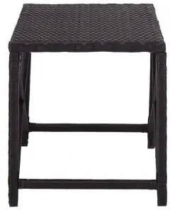 vidaXL Garden Bench 80 cm Poly Rattan Black