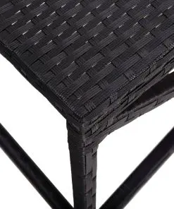 vidaXL Garden Bench 80 cm Poly Rattan Black