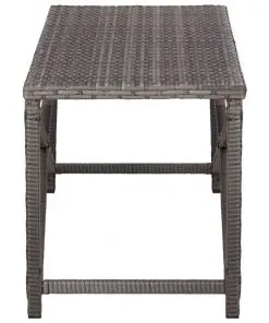 vidaXL Garden Bench 120 cm Poly Rattan Grey