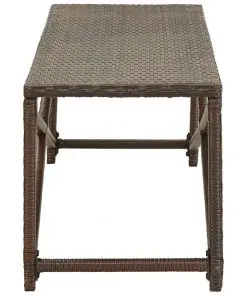 vidaXL Garden Bench 120 cm Poly Rattan Brown
