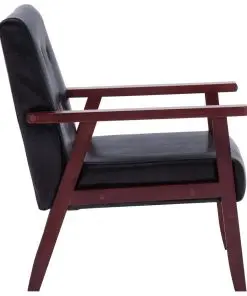 vidaXL Sofa Set 2 Piece Black Faux Leather