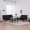 vidaXL Sofa Set 2 Piece Black Faux Leather vidaXL Sofa Set 2 Piece Black Faux Leather
