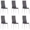 vidaXL Dining Chairs 6 pcs Grey Faux Leather