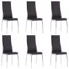 vidaXL Dining Chairs 6 pcs Brown Faux Leather
