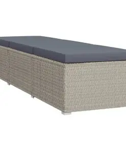 vidaXL Sun Lounger with Cushion Poly Rattan Grey