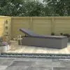 vidaXL Sun Lounger with Cushion Poly Rattan Grey