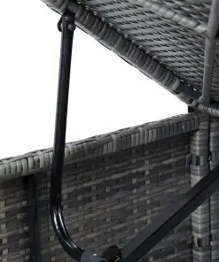 vidaXL 3 Piece Garden Sun Lounger Set Poly Rattan Grey