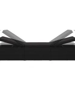 vidaXL 3 Piece Garden Sun Lounger Set Poly Rattan Black