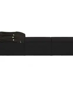 vidaXL Sun Lounger with Canopy and Cushion Poly Rattan Black