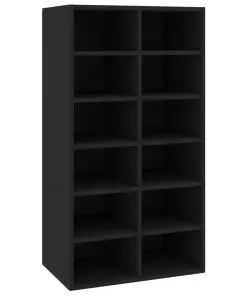vidaXL Shoe Rack Black 54x34x100 cm Chipboard