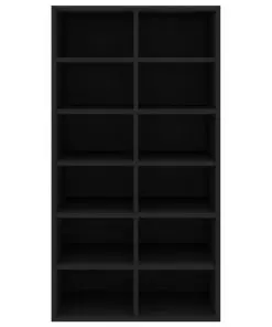 vidaXL Shoe Rack Black 54x34x100 cm Chipboard