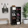 vidaXL Shoe Rack Black 54x34x100 cm Chipboard