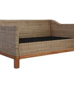 vidaXL 3 Piece Sofa Set with Cushions Natural Rattan
