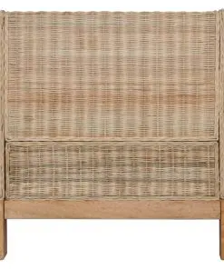 vidaXL 2 Piece Sofa Set with Cushions Natural Rattan