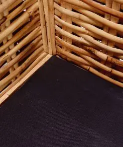 vidaXL 2 Piece Sofa Set with Cushions Natural Rattan