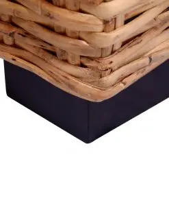 vidaXL 2 Piece Sofa Set with Cushions Natural Rattan