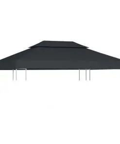 vidaXL 2-Tier Gazebo Top Cover 310 g/m? 4×3 m Anthracite