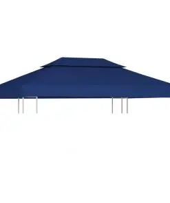 vidaXL 2-Tier Gazebo Top Cover 310 g/m? 4×3 m Blue