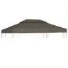 vidaXL 2-Tier Gazebo Top Cover 310 g/m? 4×3 m Taupe