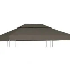 vidaXL 2-Tier Gazebo Top Cover 310 g/m? 4×3 m Taupe