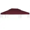 vidaXL 2-Tier Gazebo Top Cover 310 g/m? 4×3 m Bordeaux