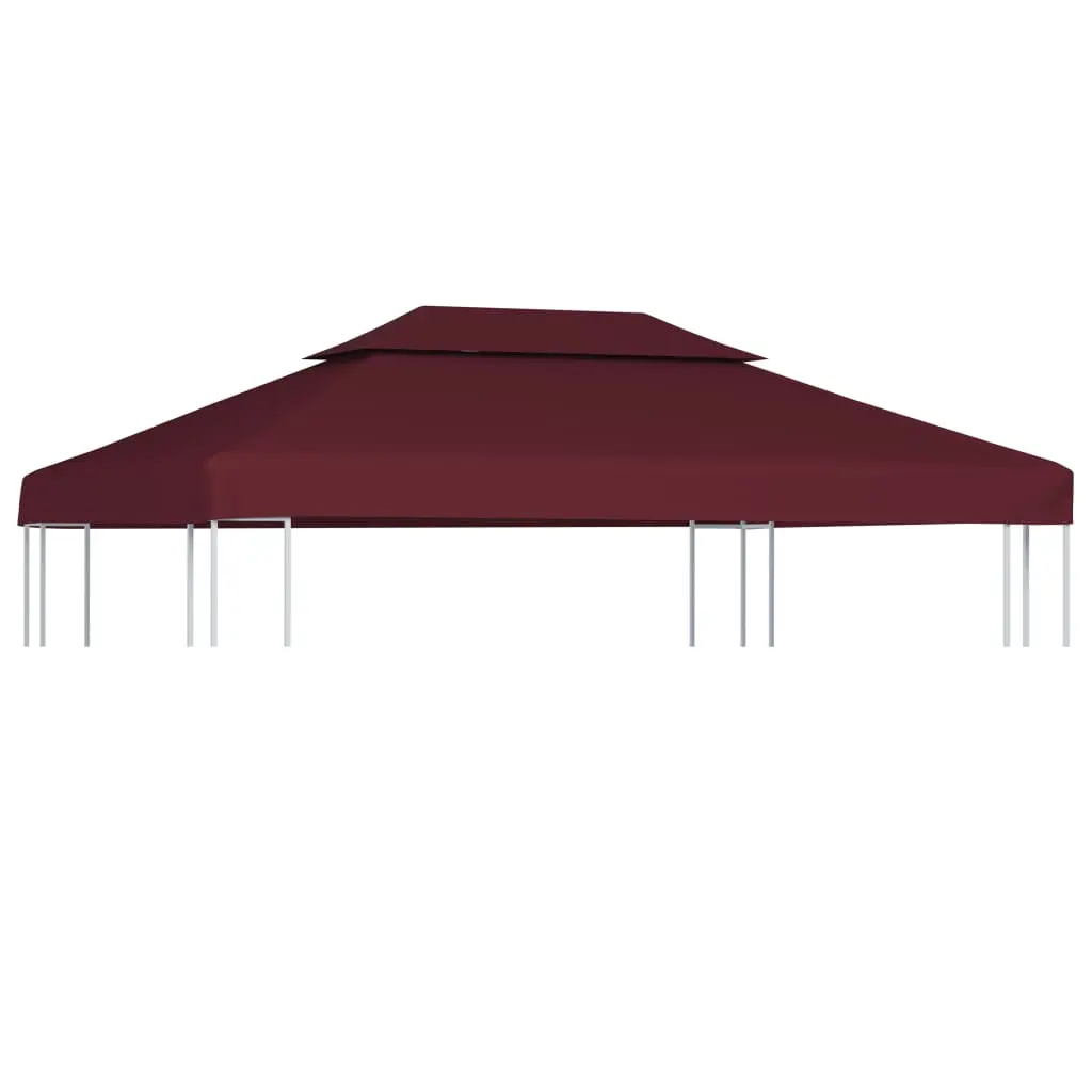 vidaXL 2-Tier Gazebo Top Cover 310 g/m? 4×3 m Bordeaux