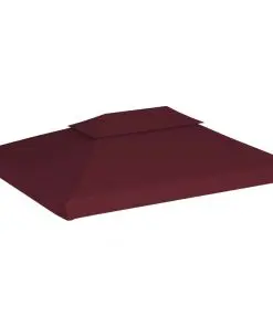 vidaXL 2-Tier Gazebo Top Cover 310 g/m? 4×3 m Bordeaux