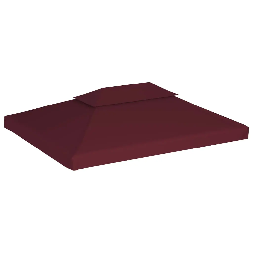 vidaXL 2-Tier Gazebo Top Cover 310 g/m? 4×3 m Bordeaux