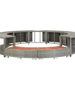 vidaXL Spa Surround Grey Poly Rattan