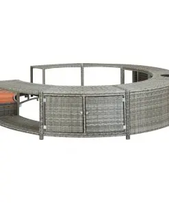 vidaXL Spa Surround Grey Poly Rattan