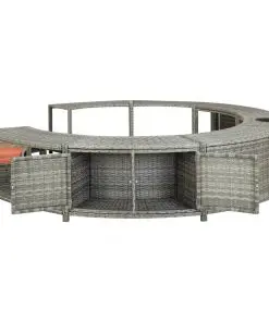 vidaXL Spa Surround Grey Poly Rattan