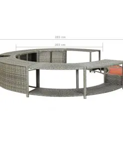vidaXL Spa Surround Grey Poly Rattan