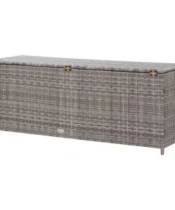 vidaXL Garden Storage Box Grey 120x50x60 cm Poly Rattan