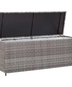 vidaXL Garden Storage Box Grey 120x50x60 cm Poly Rattan
